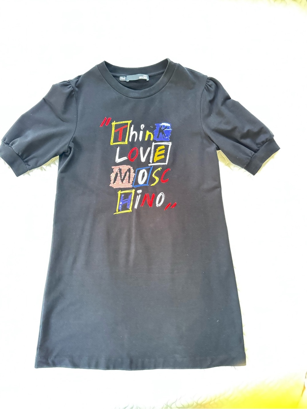 Love Moschino Sequin Logo T-Shirt Dress US 10
